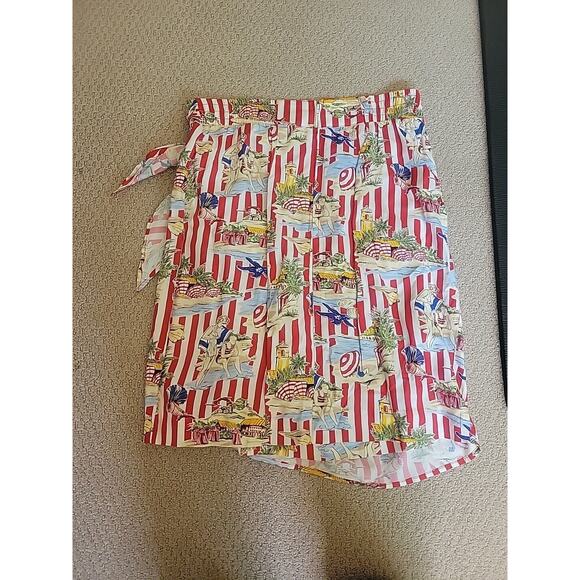 Vintage Alexander Campbell,red skirt,faux wrap, scarf design,sz 4 - Picture 5 of 10